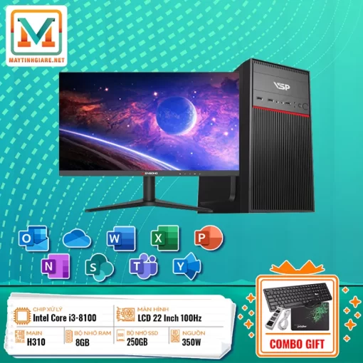 Máy Tính Văn Phòng i3/8GB/250GB 3 may tinh van phong i3 8gb 250gb dogr02