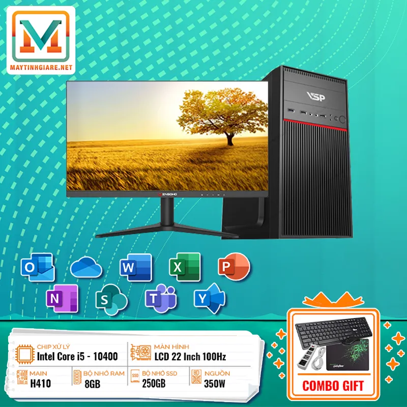 Máy Tính Văn Phòng i5/H410/8GB/250GB 1 may tinh van phong i5 h410 8gb 250gb dott02