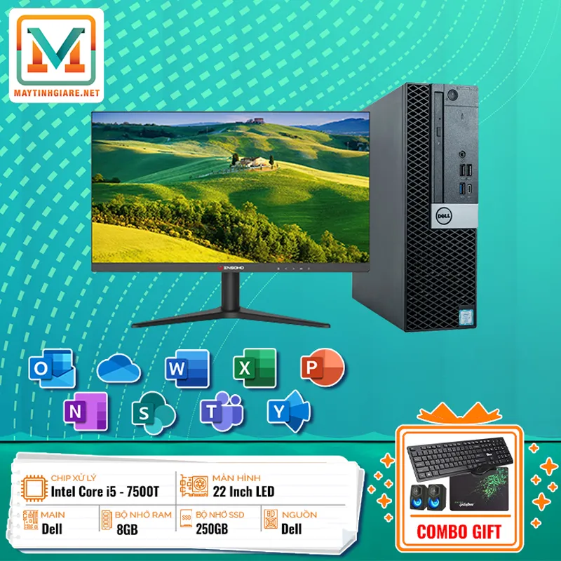 PC Dell i5-7500T/8GB/250GB - Tặng kèm màn hình 1 pc dell i5 7500t 8gb 250gb tang kem man hinh dsdlgr07