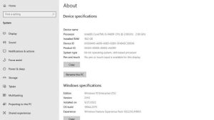 Kiểm tra model Laptop qua settings Windows