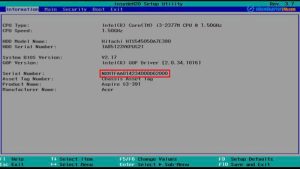 Kiểm tra model Laptop trong BIOS/UEFI
