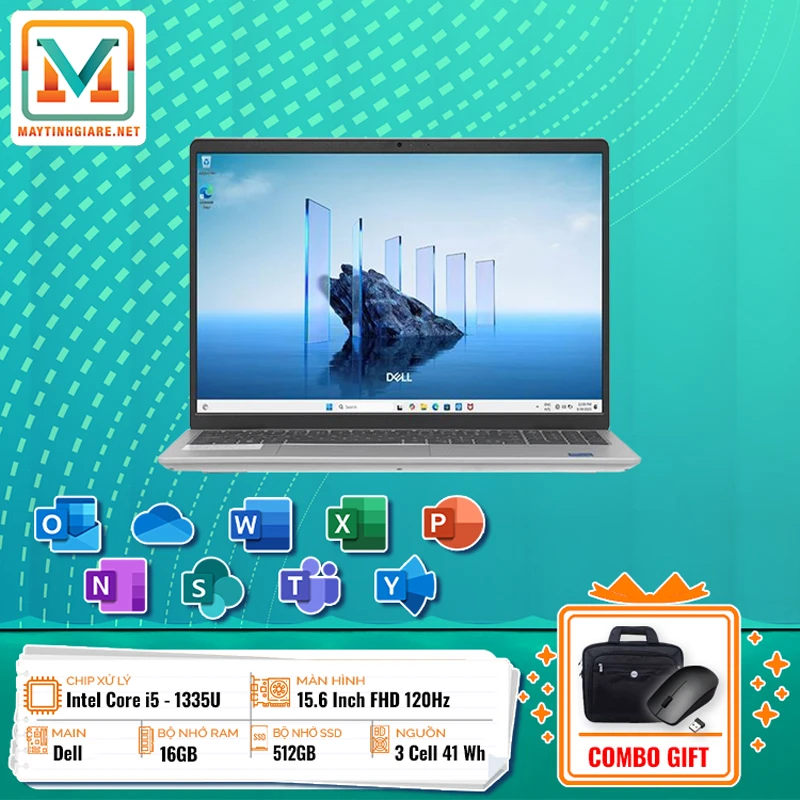Laptop Dell 15 DC15250 (i5-1334U/16GB/512G/15.6) 1 MRLDTT05 Laptop Dell 15 DC15250 i5 1334U 16GB 512G 15.6