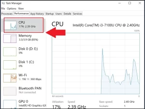Cách kiểm tra thông tin CPU, RAM, SSD trên Windows 2 Cách kiểm tra thông tin CPU, RAM và SSD bằng Task Manager