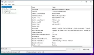 Cách kiểm tra thông tin CPU, RAM, SSD trên Windows 4 Dùng System Information khi cần thông tin chi tiết hơn